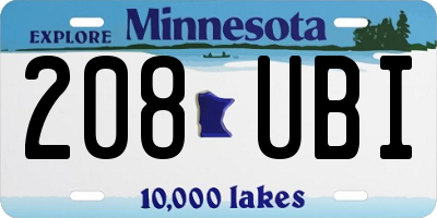 MN license plate 208UBI