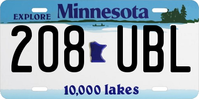 MN license plate 208UBL