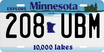 MN license plate 208UBM