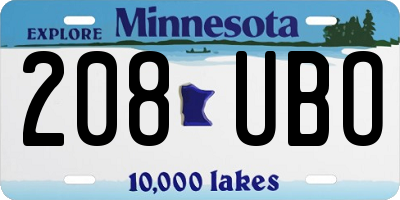 MN license plate 208UBO