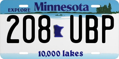MN license plate 208UBP