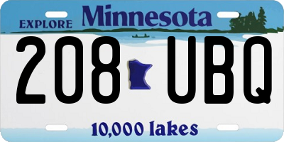 MN license plate 208UBQ