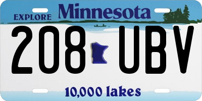 MN license plate 208UBV