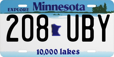 MN license plate 208UBY