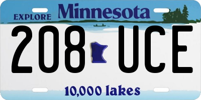 MN license plate 208UCE