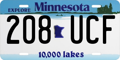 MN license plate 208UCF