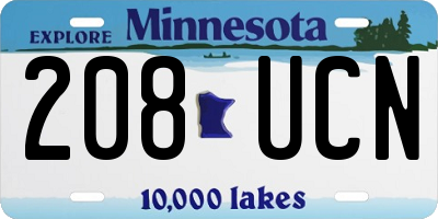 MN license plate 208UCN