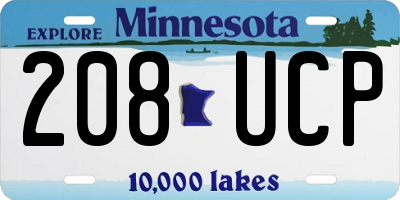 MN license plate 208UCP