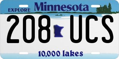 MN license plate 208UCS