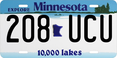 MN license plate 208UCU