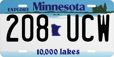 MN license plate 208UCW