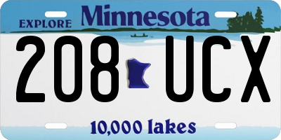 MN license plate 208UCX