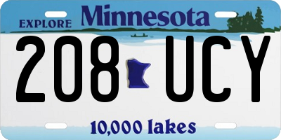 MN license plate 208UCY