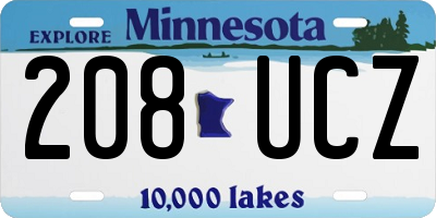 MN license plate 208UCZ