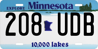 MN license plate 208UDB