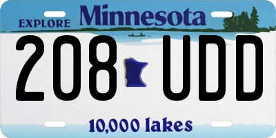 MN license plate 208UDD