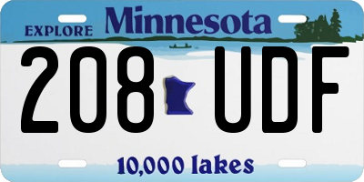 MN license plate 208UDF