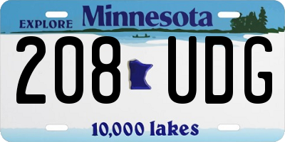 MN license plate 208UDG