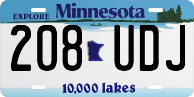 MN license plate 208UDJ