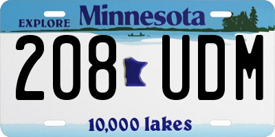 MN license plate 208UDM
