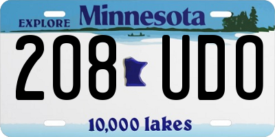 MN license plate 208UDO