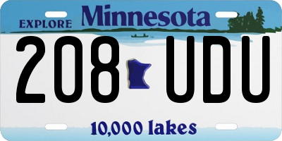 MN license plate 208UDU