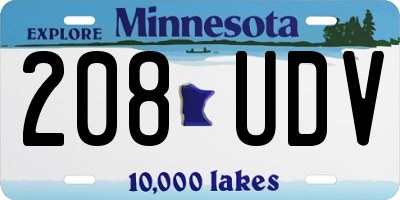 MN license plate 208UDV