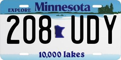 MN license plate 208UDY