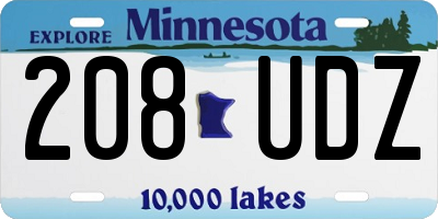 MN license plate 208UDZ
