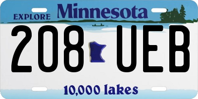 MN license plate 208UEB