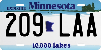 MN license plate 209LAA