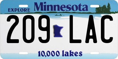 MN license plate 209LAC