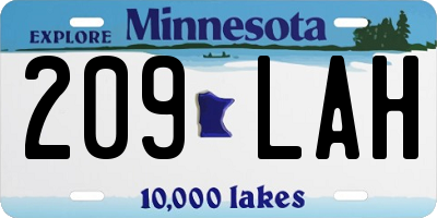 MN license plate 209LAH