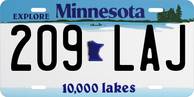 MN license plate 209LAJ