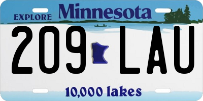 MN license plate 209LAU