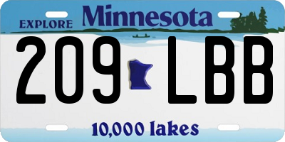 MN license plate 209LBB