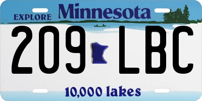 MN license plate 209LBC