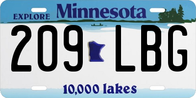 MN license plate 209LBG