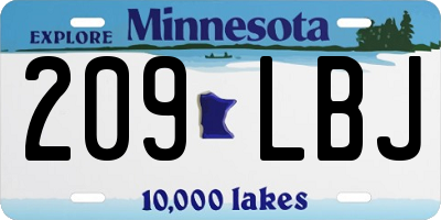 MN license plate 209LBJ