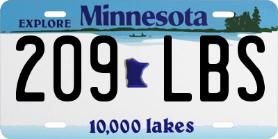 MN license plate 209LBS