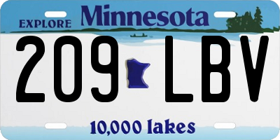MN license plate 209LBV