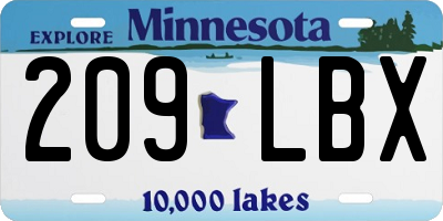 MN license plate 209LBX