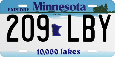 MN license plate 209LBY