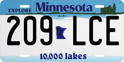 MN license plate 209LCE