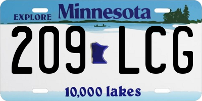 MN license plate 209LCG
