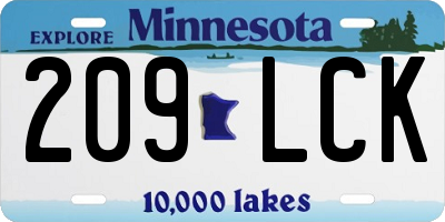 MN license plate 209LCK