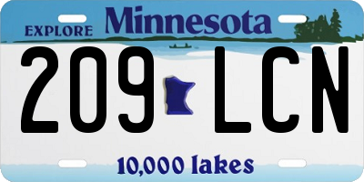 MN license plate 209LCN