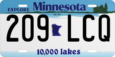 MN license plate 209LCQ