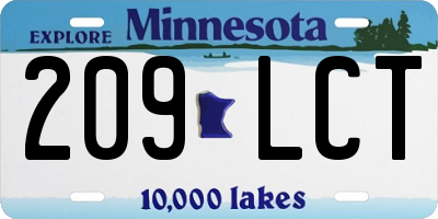 MN license plate 209LCT