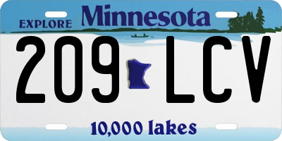 MN license plate 209LCV